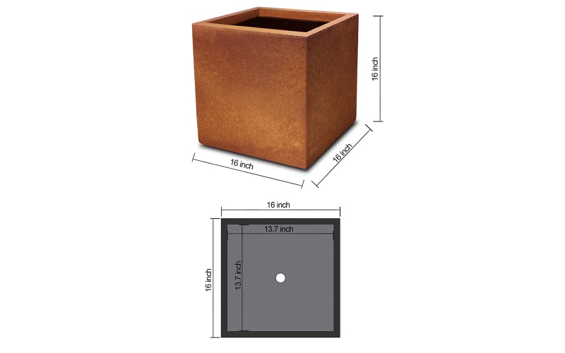 small corten steel planter box for balcony