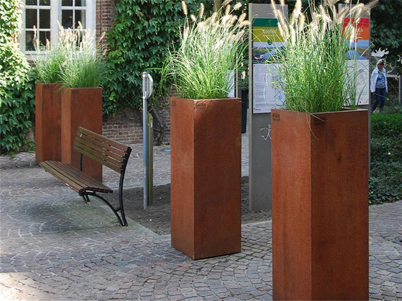  Custom Industrial Steel Planters for Hotels