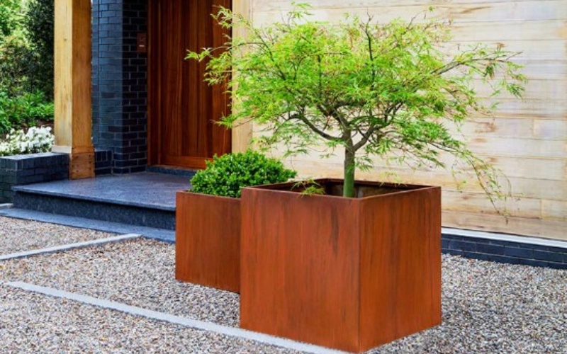 Heavy-Duty Corten Planters for Urban Design