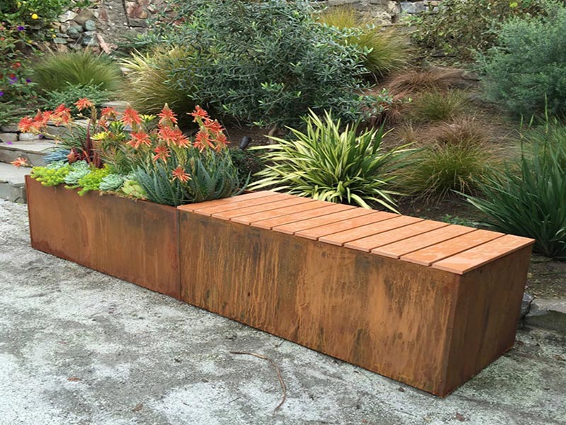Rust-Resistant Corten Planters for Developers