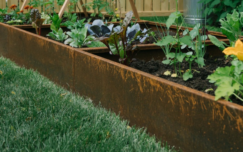 Custom-Sized Steel Planters for Landscapers