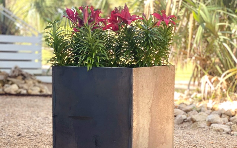 Custom-Sized Steel Planters for Landscapers