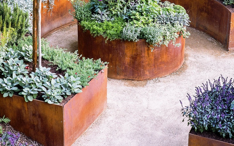 Large-Scale Corten Planters for Municipalities