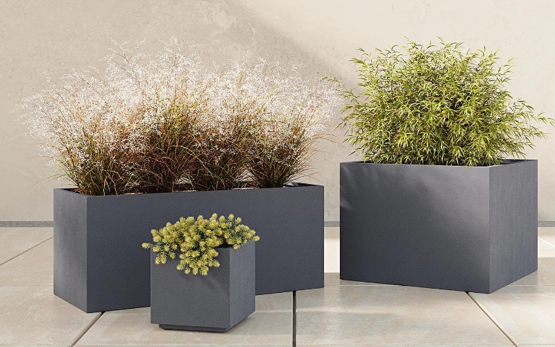 Restaurant Patio Steel Planters Commercial
