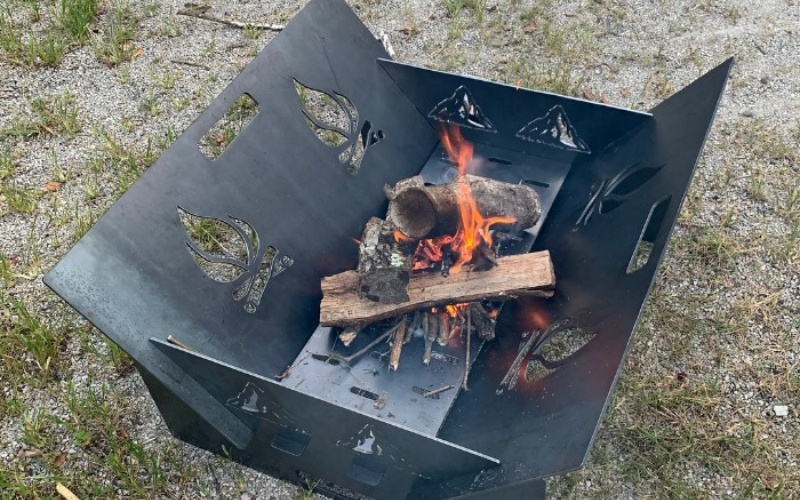  High-Efficiency Wood Burning Fire Pit for Campgrounds - Extra-Large Log Capacity