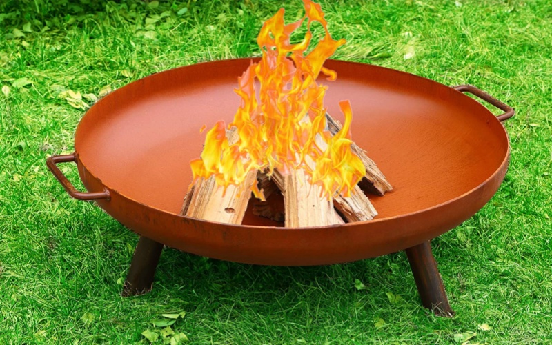  High-Efficiency Wood Burning Fire Pit for Campgrounds - Extra-Large Log Capacity