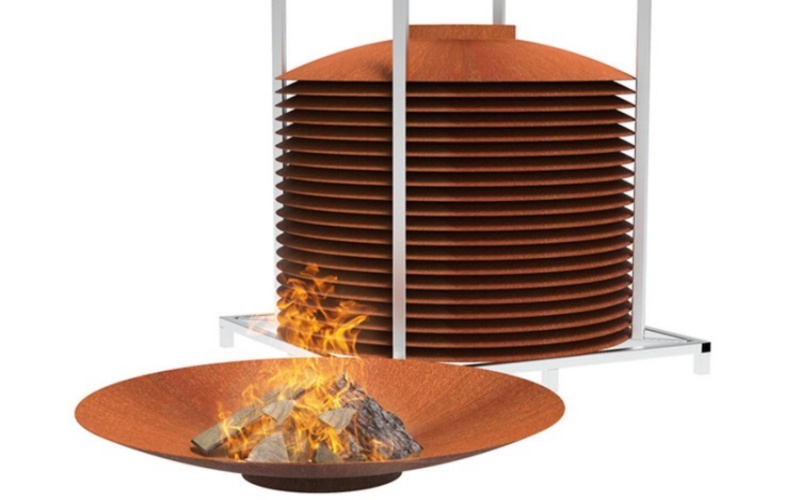 Patio Steel Fire Pit with Cooking Grill - Dual-Use for Restaurants